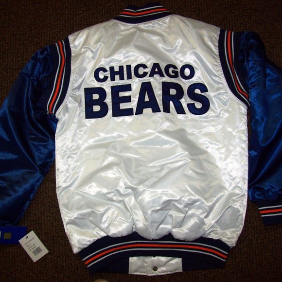 CHICAGO BEARS Starter WHITE & BLUE Jacket  3X 4X - Picture 11 of 12